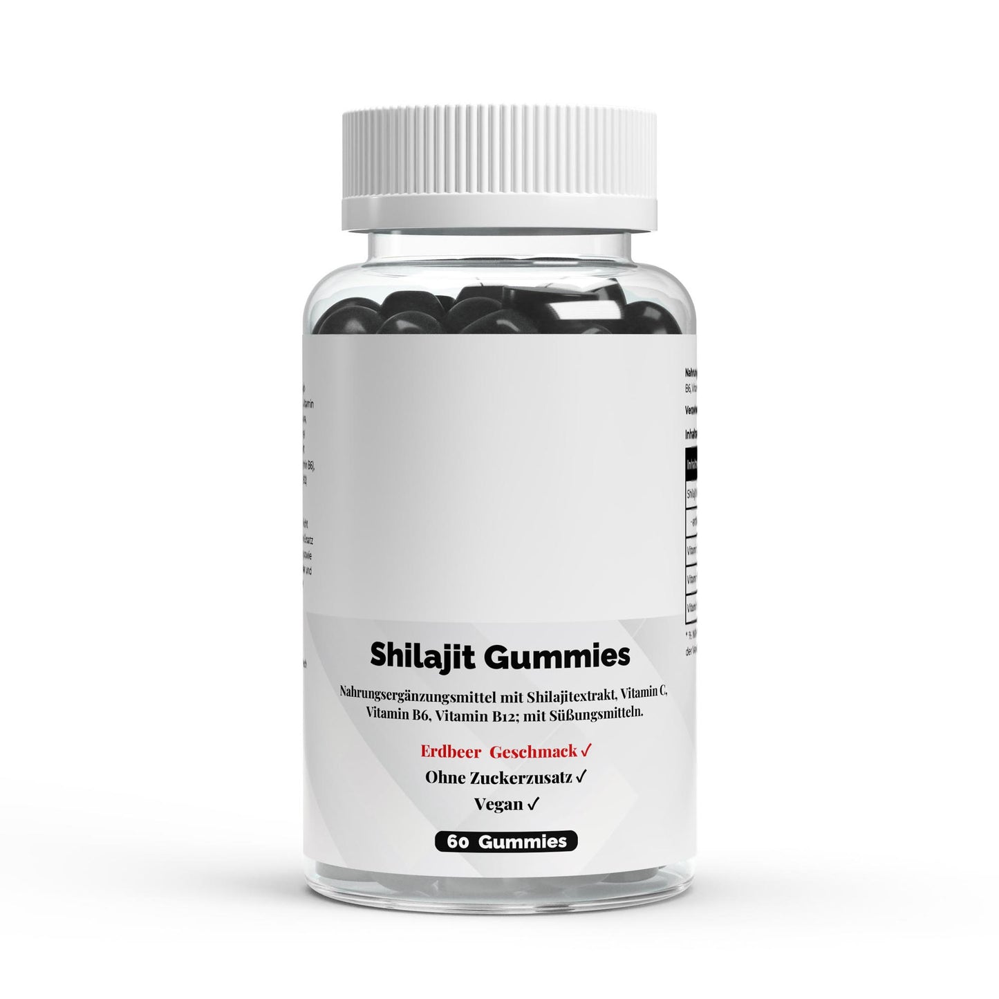 Boostella - Gummies Shilajit + Vitamines C, B6, B12 - 60 gummies- Saveur Fraise