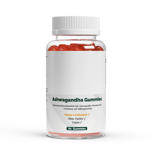 Ashwagandha Gummies + Vitamine B6 - 60 gummies- Saveur Mangue